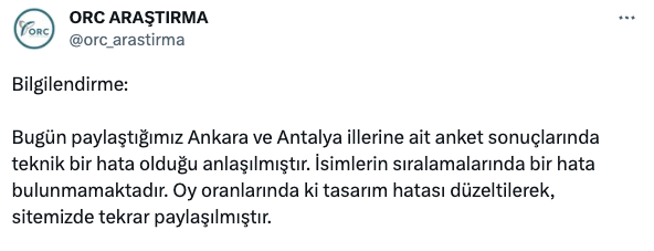 ORC Araştırma sildiği anketi yeniden paylaştı! İki büyükşehirde sürpriz sonuç… - Sayfa 2