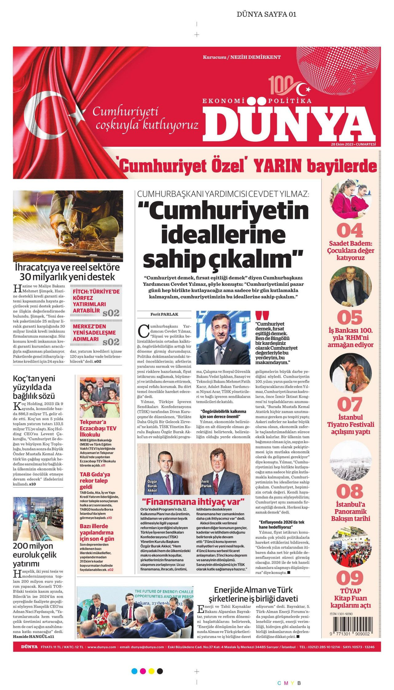 Gazeteler 29 Ekim Cumhuriyet Bayramı’nda hangi manşeti attı? İşte 100. yıl gazeteleri… - Sayfa 26