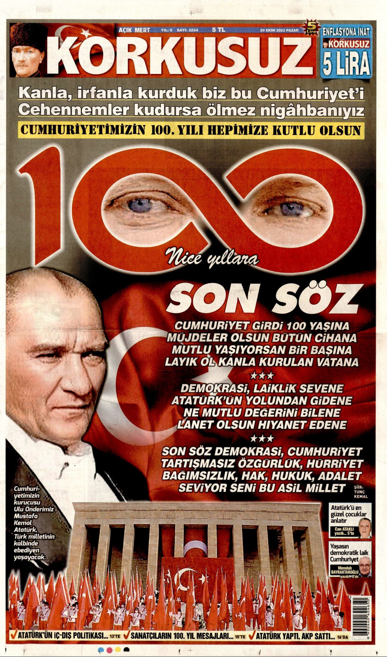 Gazeteler 29 Ekim Cumhuriyet Bayramı’nda hangi manşeti attı? İşte 100. yıl gazeteleri… - Sayfa 28