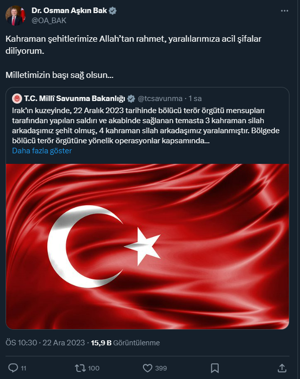 Şehitler için siyasilerden peş peşe taziye mesajları - Sayfa 13