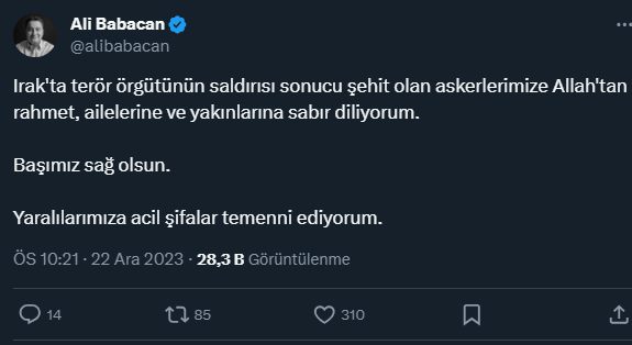 Şehitler için siyasilerden peş peşe taziye mesajları - Sayfa 22