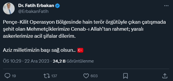 Şehitler için siyasilerden peş peşe taziye mesajları - Sayfa 24