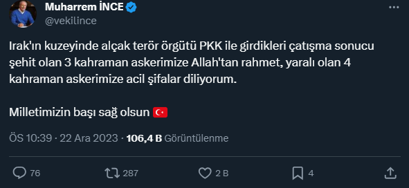 Şehitler için siyasilerden peş peşe taziye mesajları - Sayfa 27