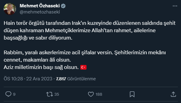 Şehitler için siyasilerden peş peşe taziye mesajları - Sayfa 8