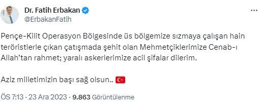 Yüreğimiz yandı! Şehit haberlerinin ardından siyasilerden art arda taziye mesajları - Sayfa 9