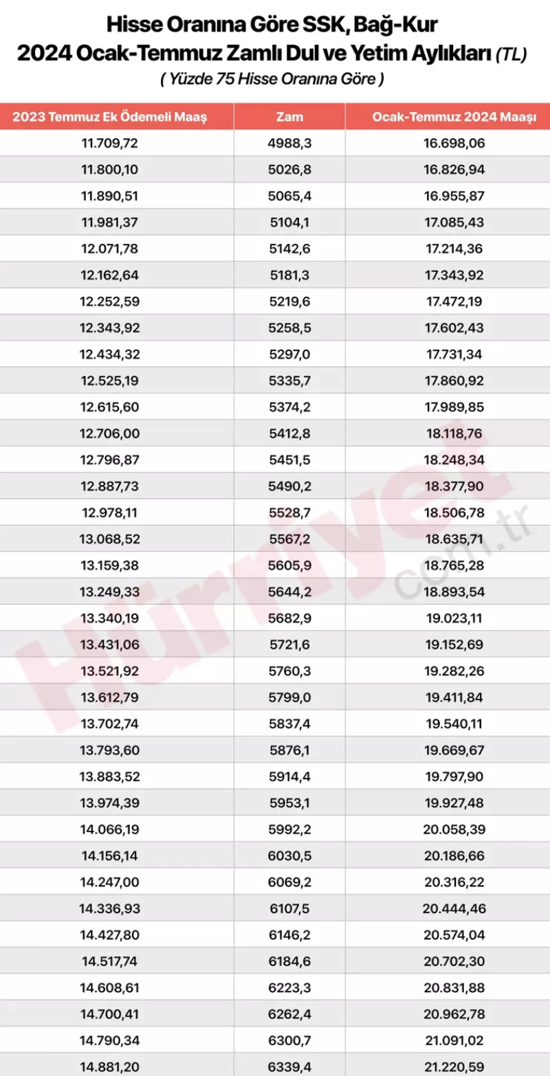 Dul ve yetim aylıklarına ek zam! İşte yeni maaşlar - Sayfa 8