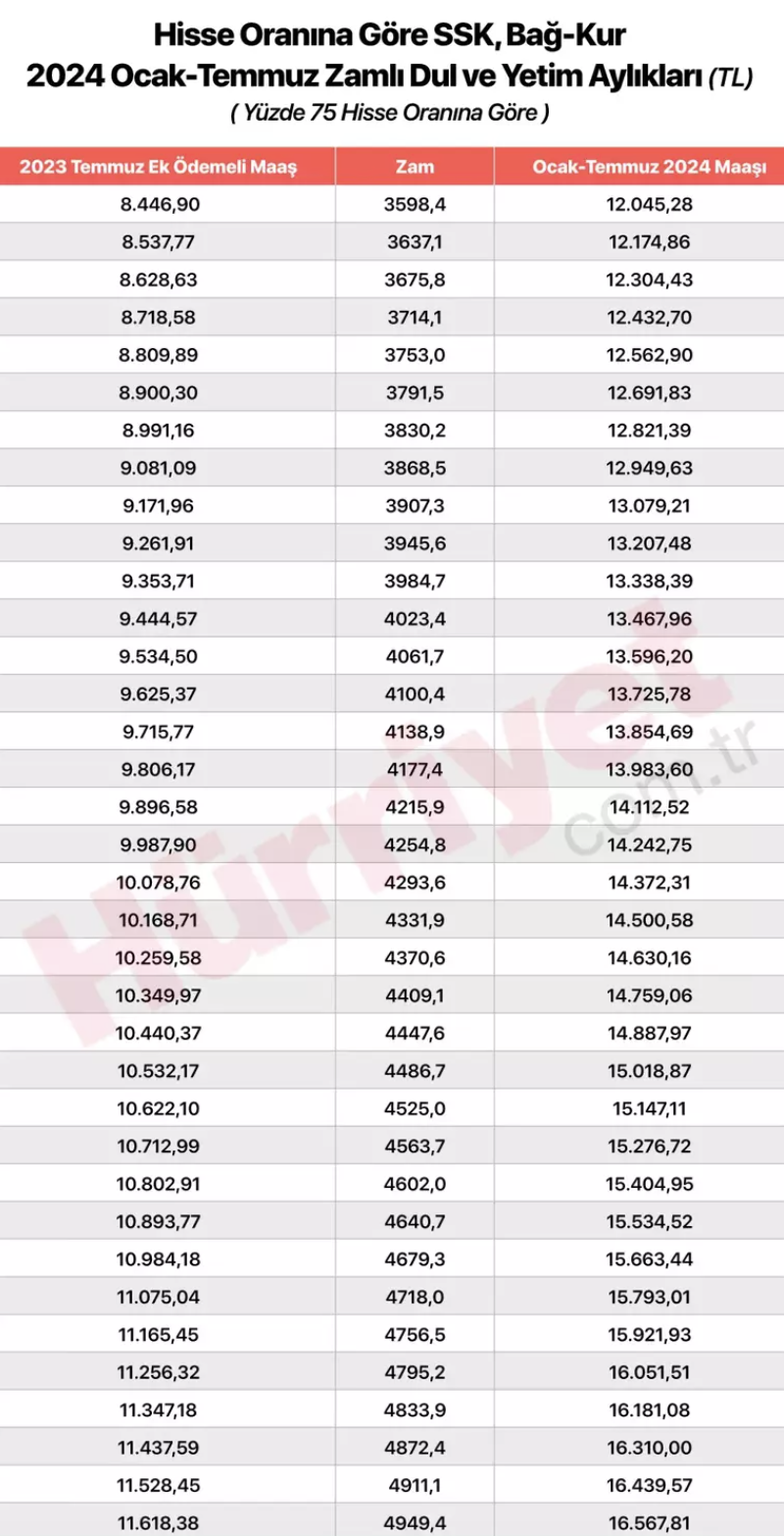 Dul ve yetim aylıklarına ek zam! İşte yeni maaşlar - Sayfa 7