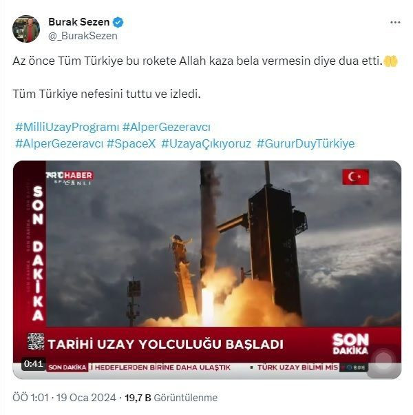 Sosyal medyada Gezeravcı'nın uzay yolculuğu gündem oldu: "Ayağına asteroit değmesin" - Sayfa 17