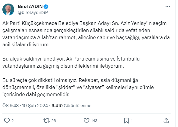 AKP seçim çalışmasında yapılan saldırıya siyasilerden tepki - Sayfa 11