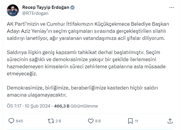 AKP seçim çalışmasında yapılan saldırıya siyasilerden tepki - Sayfa 12