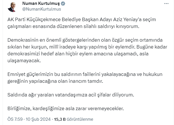 AKP seçim çalışmasında yapılan saldırıya siyasilerden tepki - Sayfa 8