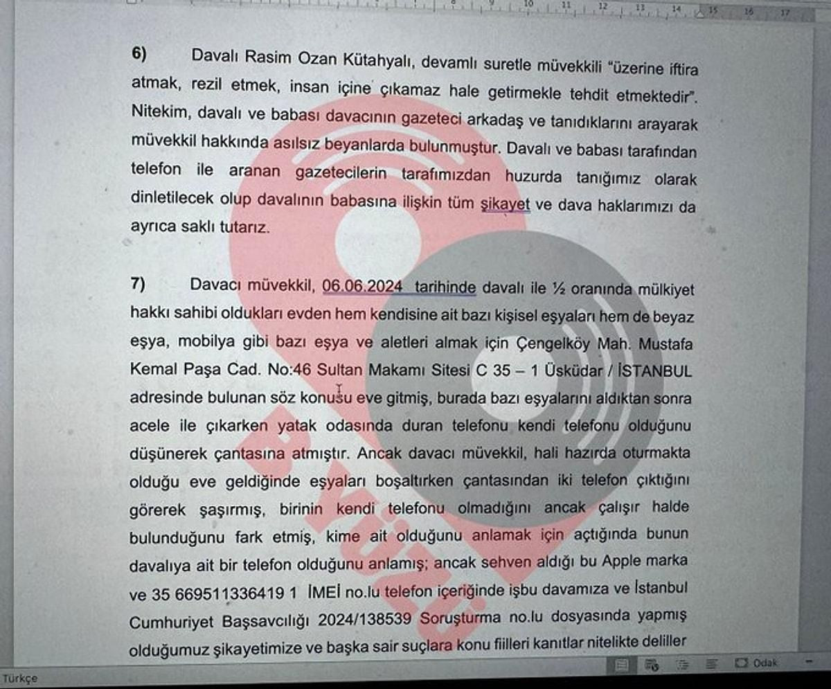 Nagehan Alçı’nın dava dilekçesi ortaya çıktı: Rasim Ozan Kütahyalı’dan eski eşine ağır sözler! - Sayfa 28