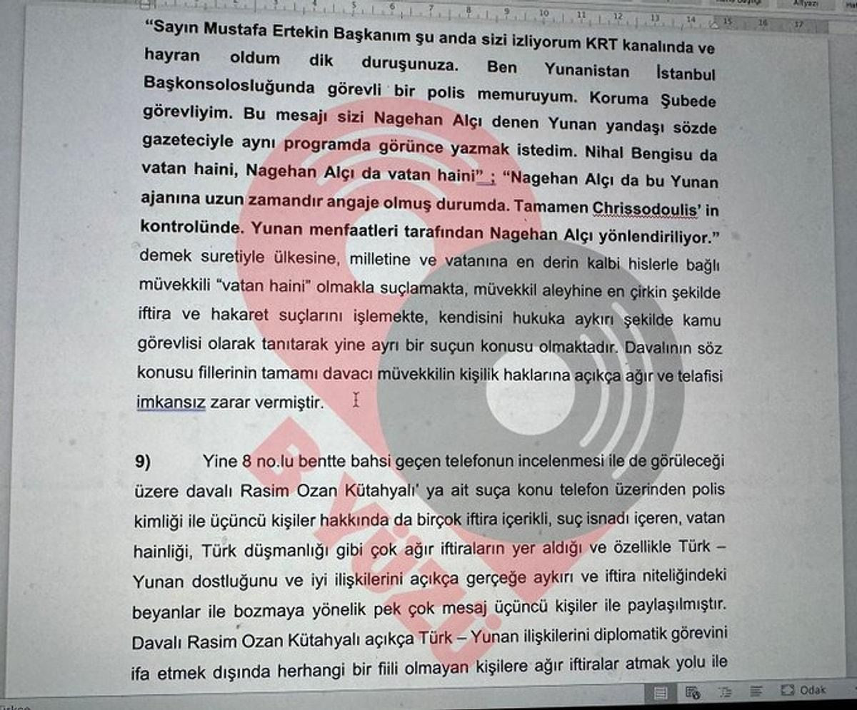 Nagehan Alçı’nın dava dilekçesi ortaya çıktı: Rasim Ozan Kütahyalı’dan eski eşine ağır sözler! - Sayfa 30