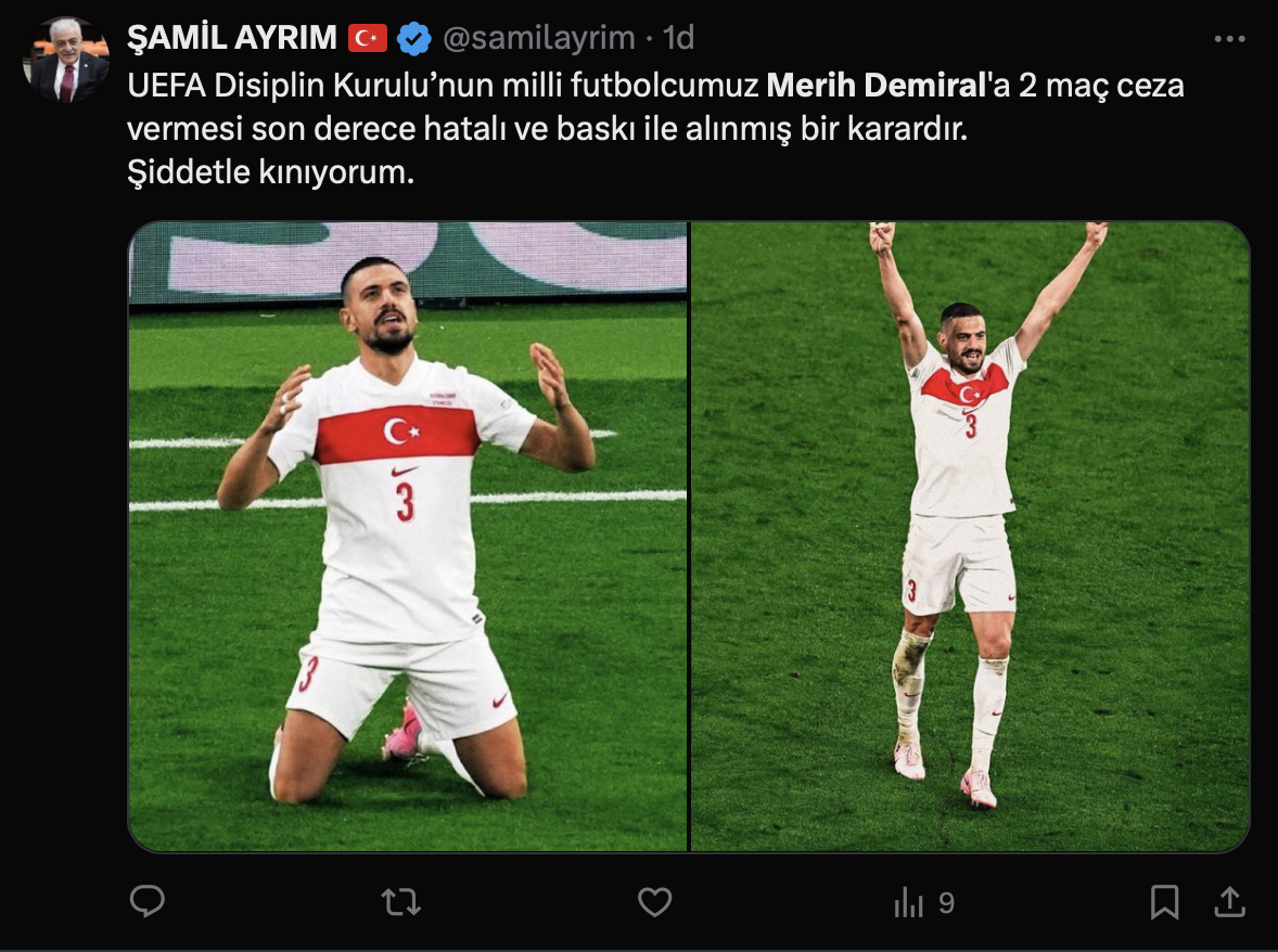 Merih Demiral'a verilen 2 maç ceza sosyal medyanın gündeminde: "Bu ceza futbol ile ilgili değil" - Sayfa 6