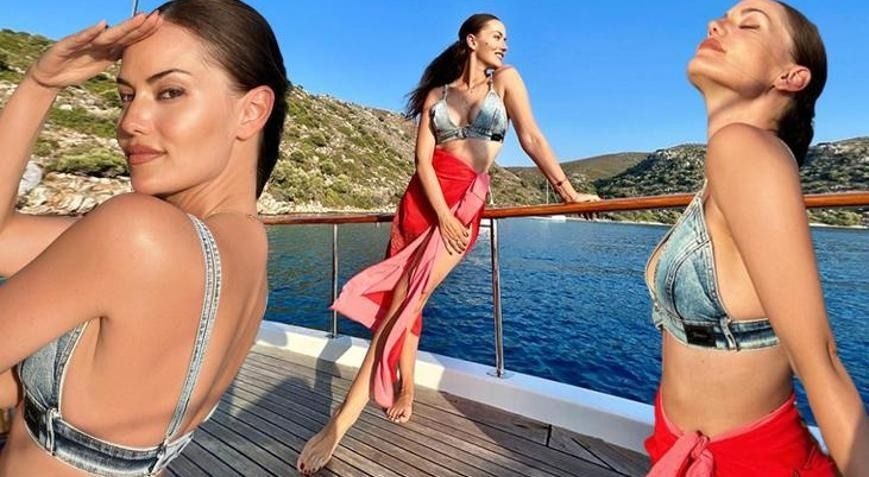 Bu sene tatile doymadı! Fahriye Evcen plaj pozlarıyla sosyal medyayı salladı - Sayfa 1