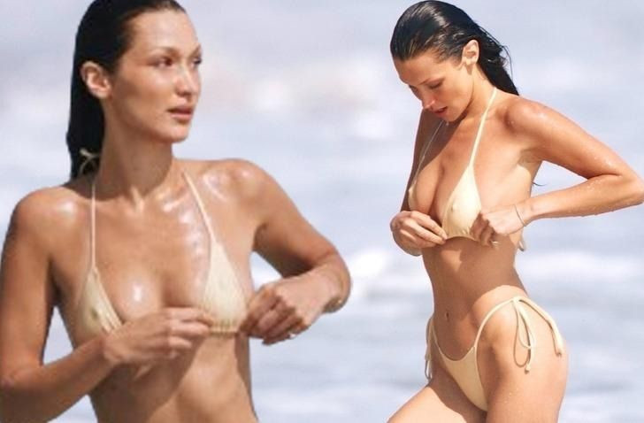 Bella Hadid'in tanga bikinili pozları nefes kesti! Fit vücuduna beğeni yağdı... - Sayfa 1