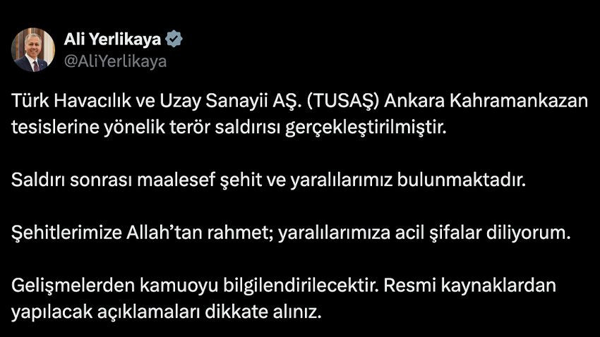 TUSAŞ'a terör saldırısına tepki yağdı! Siyasilerden ilk açıklamalar - Sayfa 1