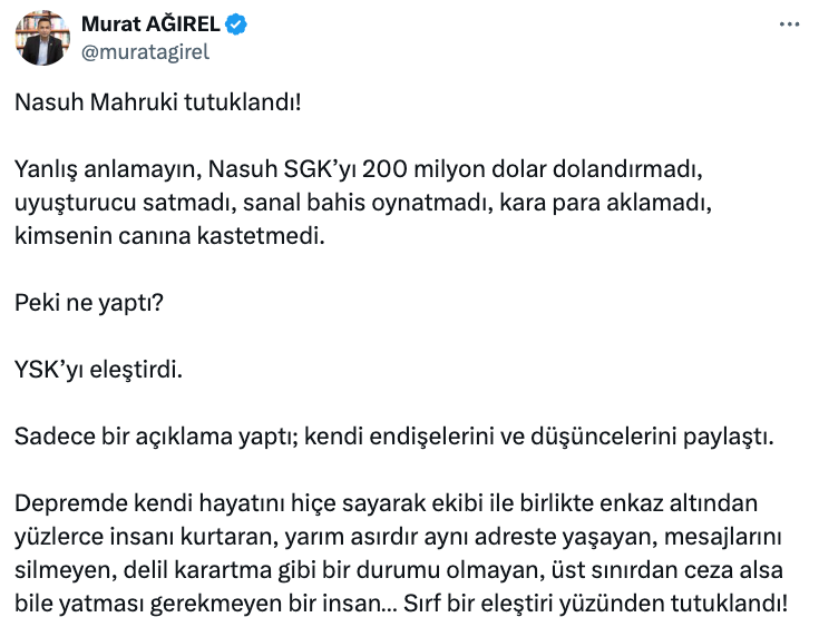 Nasuh Mahruki'nin tutuklanmasına tepki yağdı! 'Bu ülke insanı için hayatını tehlikeye attı…' - Sayfa 12