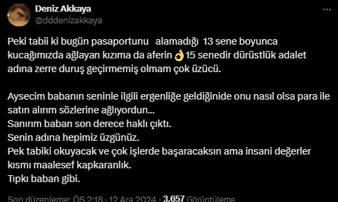 Deniz Akkaya'dan kızı Ayşe Önbilgin'e öfke dolu tweet: 'Baban seni satın aldı' - Sayfa 3