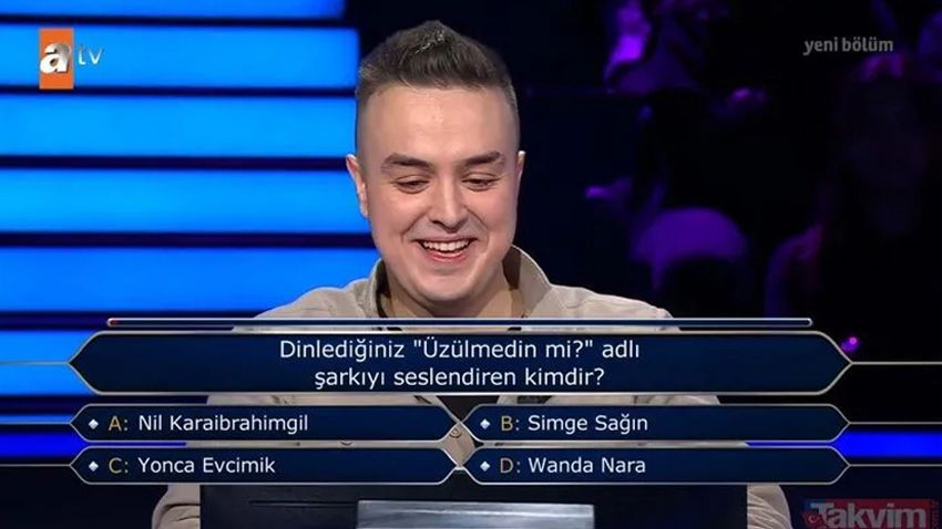 Kim Milyoner Olmak İster'de yarışmacı kahkahaya boğuldu! Wanda Nara ve Simge Sağın aynı soruda! - Sayfa 1