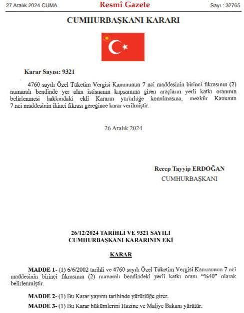 Erdoğan'ın imzasıyla yeni dönem başladı! ÖTV'siz alınabilecek araçlar belli oldu - Sayfa 2