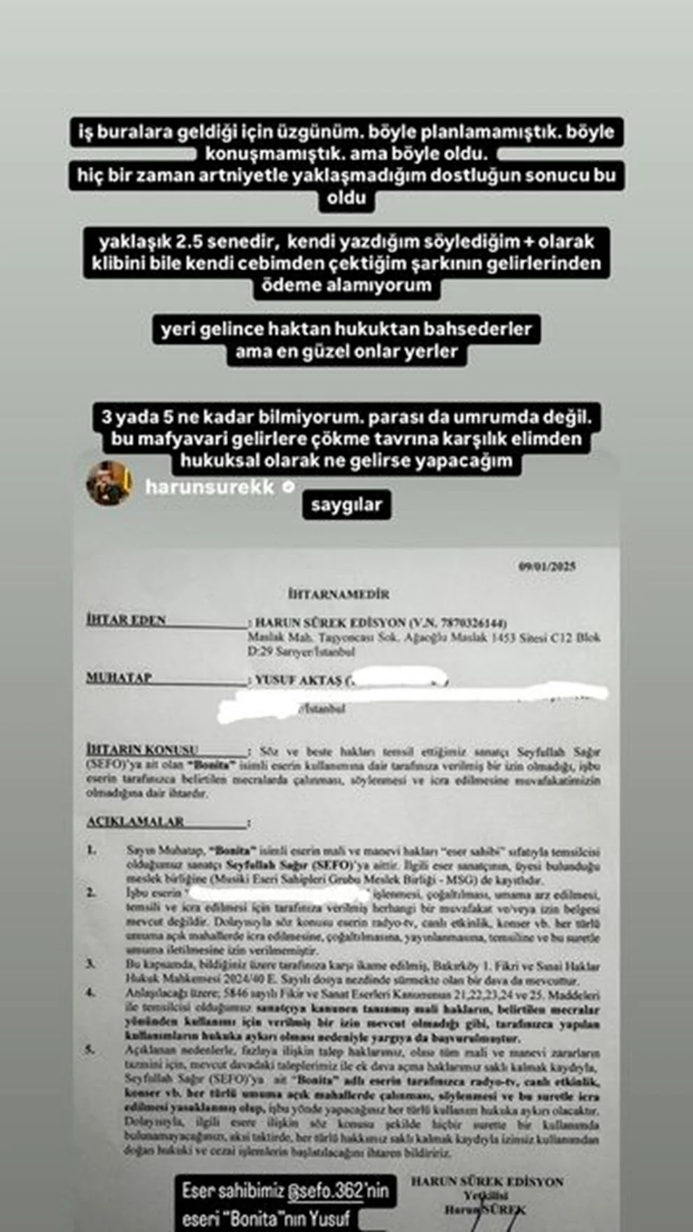 Reynmen'den kendisine dava açan Sefo'ya yanıt: Söylediğinin aksine art niyetlisin - Sayfa 4