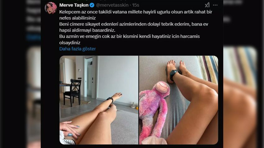 Merve Taşkın'dan ayağında kelepçeli poz! 'Başka renk kelepçe getirmemişler...' - Sayfa 3