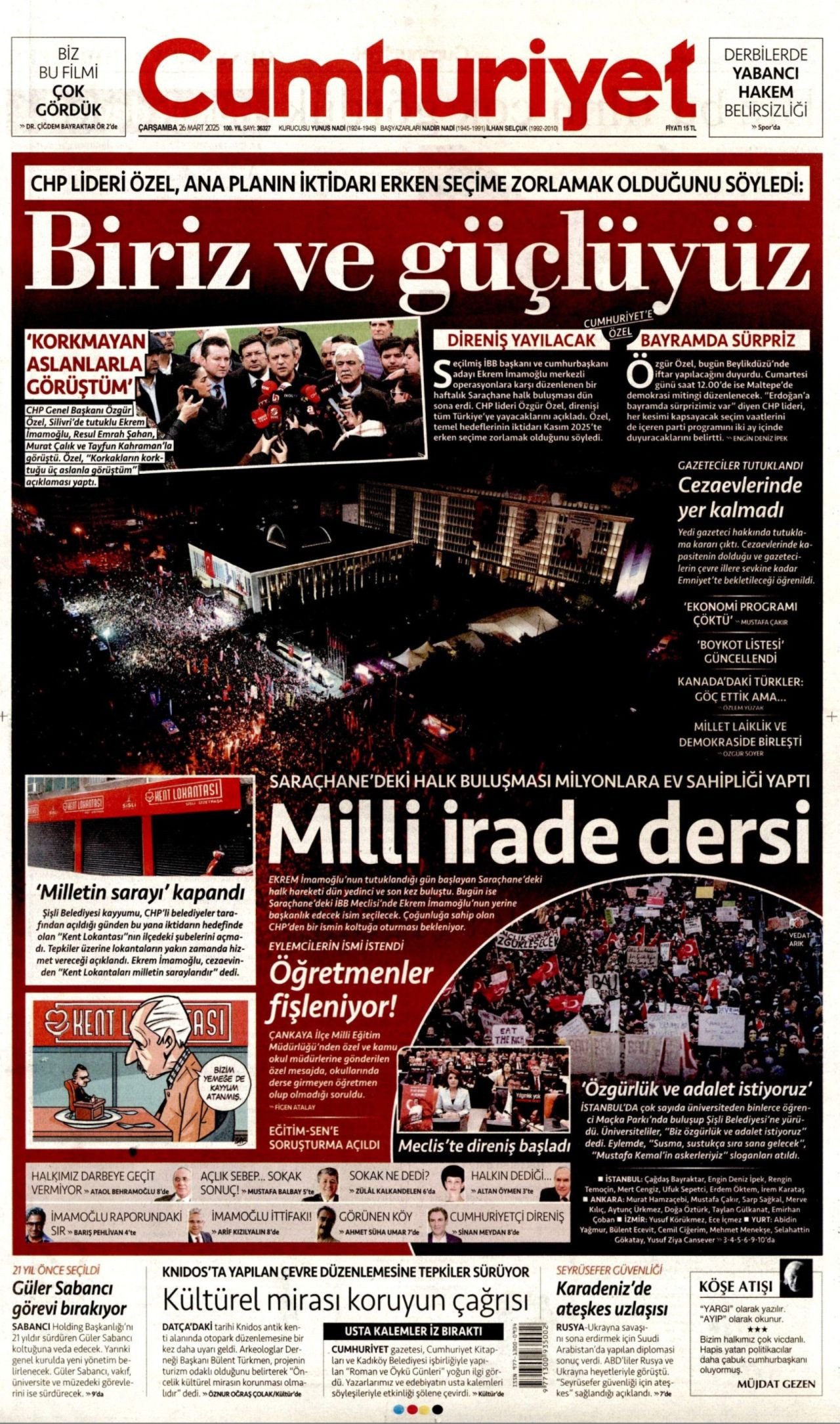 Gazeteler Saraçhane’deki son buluşmayı nasıl gördü? İşte günün manşetleri… - Sayfa 13