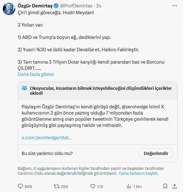 Özgür Demirtaş'ın o paylaşımı çalıntı mı? - Sayfa 3