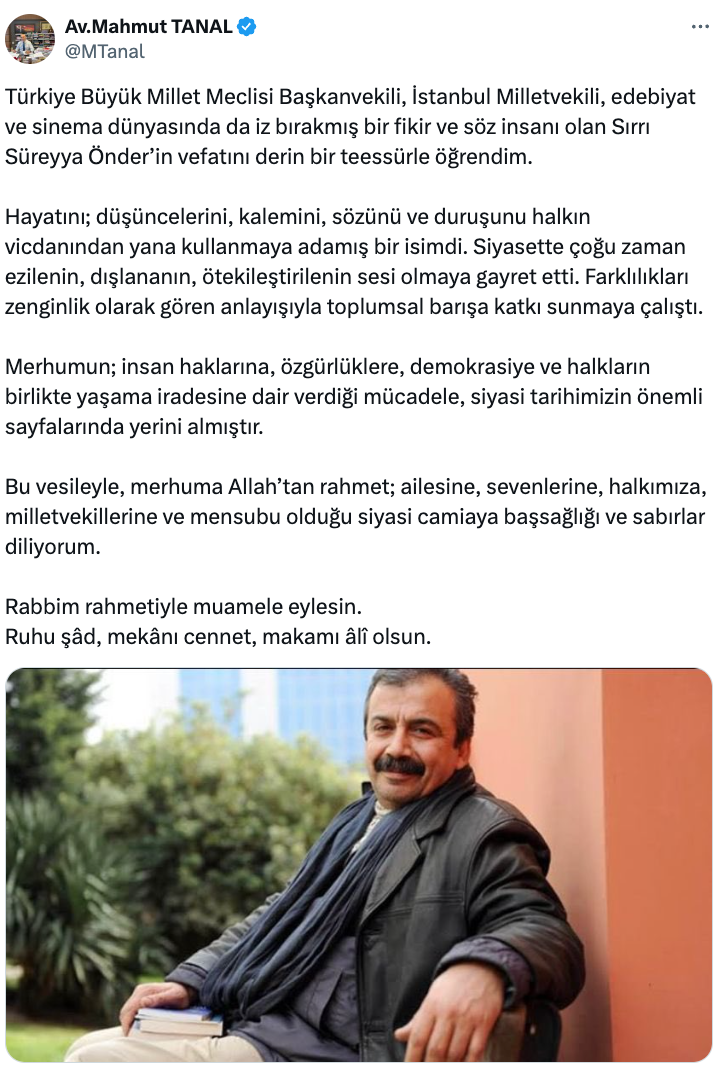 Siyasilerden Sırrı Süreyya Önder için taziye mesajları! 18 gündür yoğun bakımdaydı... - Sayfa 8