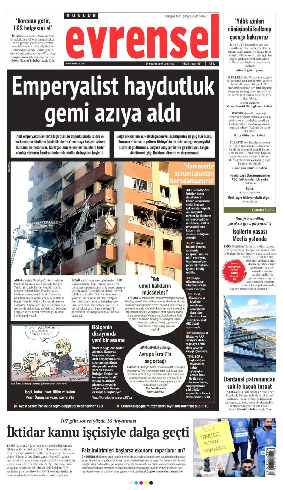 Ortadoğu'da tansiyon yine yükseldi! Gazeteler İsrail-İran savaşını böyle gördü - Sayfa 3