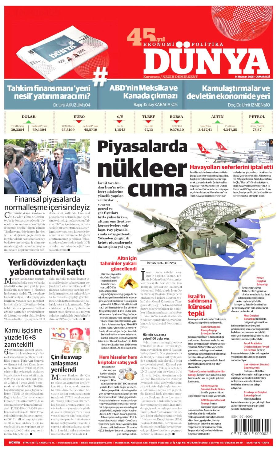 Ortadoğu'da tansiyon yine yükseldi! Gazeteler İsrail-İran savaşını böyle gördü - Sayfa 10