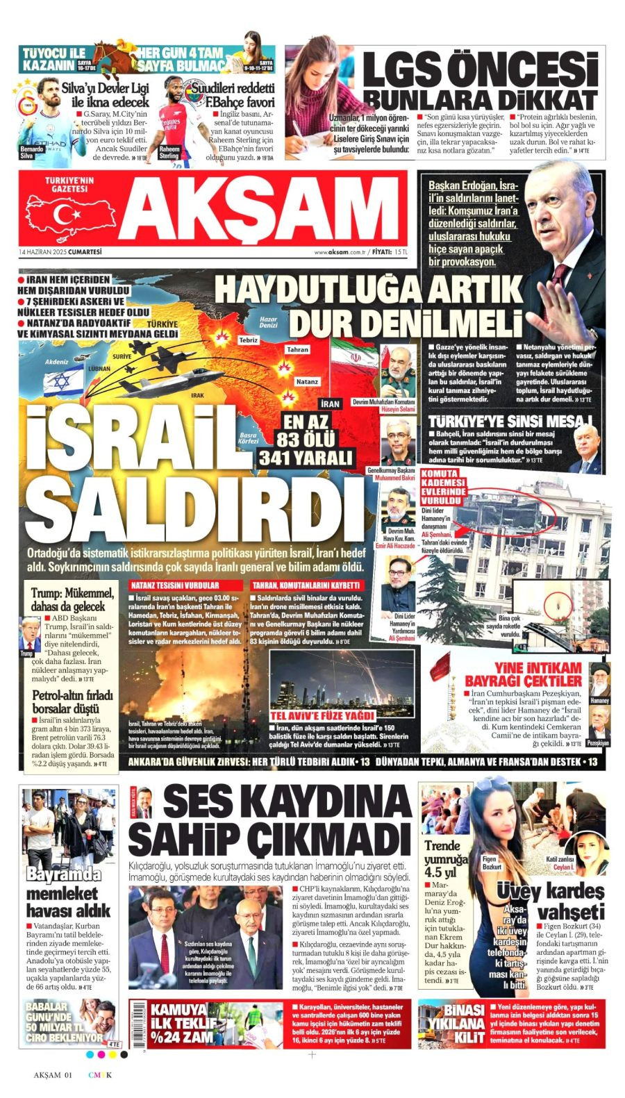 Ortadoğu'da tansiyon yine yükseldi! Gazeteler İsrail-İran savaşını böyle gördü - Sayfa 13