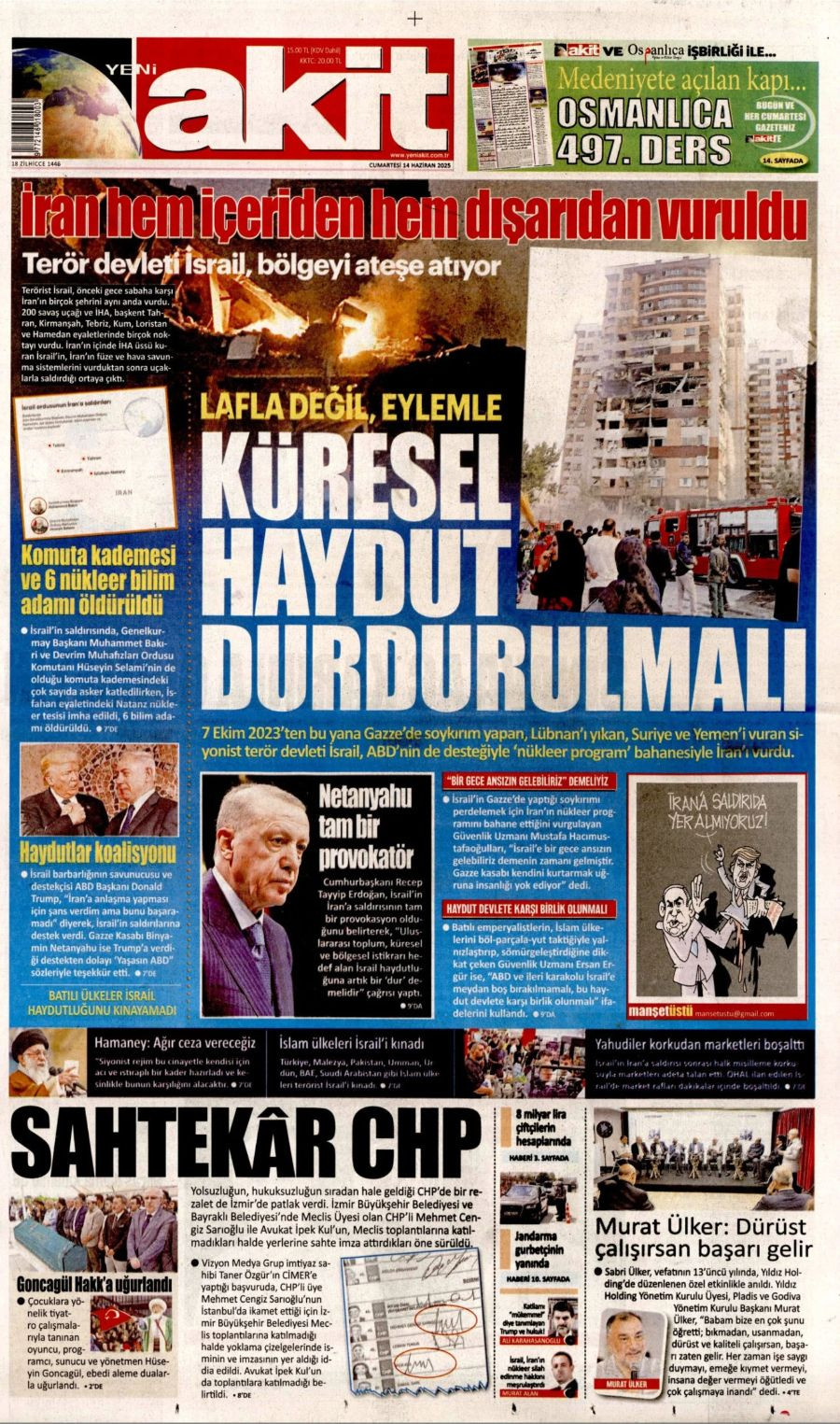 Ortadoğu'da tansiyon yine yükseldi! Gazeteler İsrail-İran savaşını böyle gördü - Sayfa 14