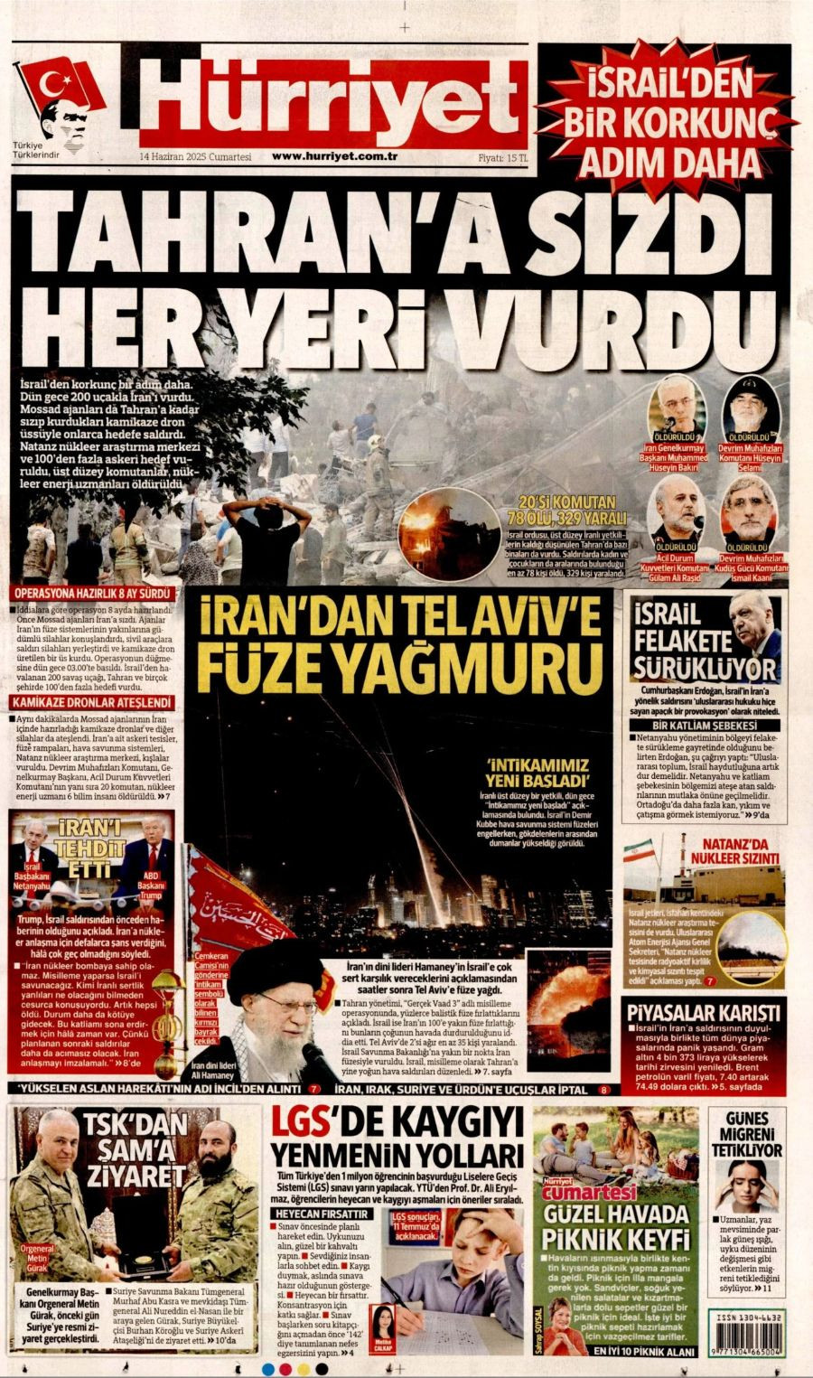 Ortadoğu'da tansiyon yine yükseldi! Gazeteler İsrail-İran savaşını böyle gördü - Sayfa 16