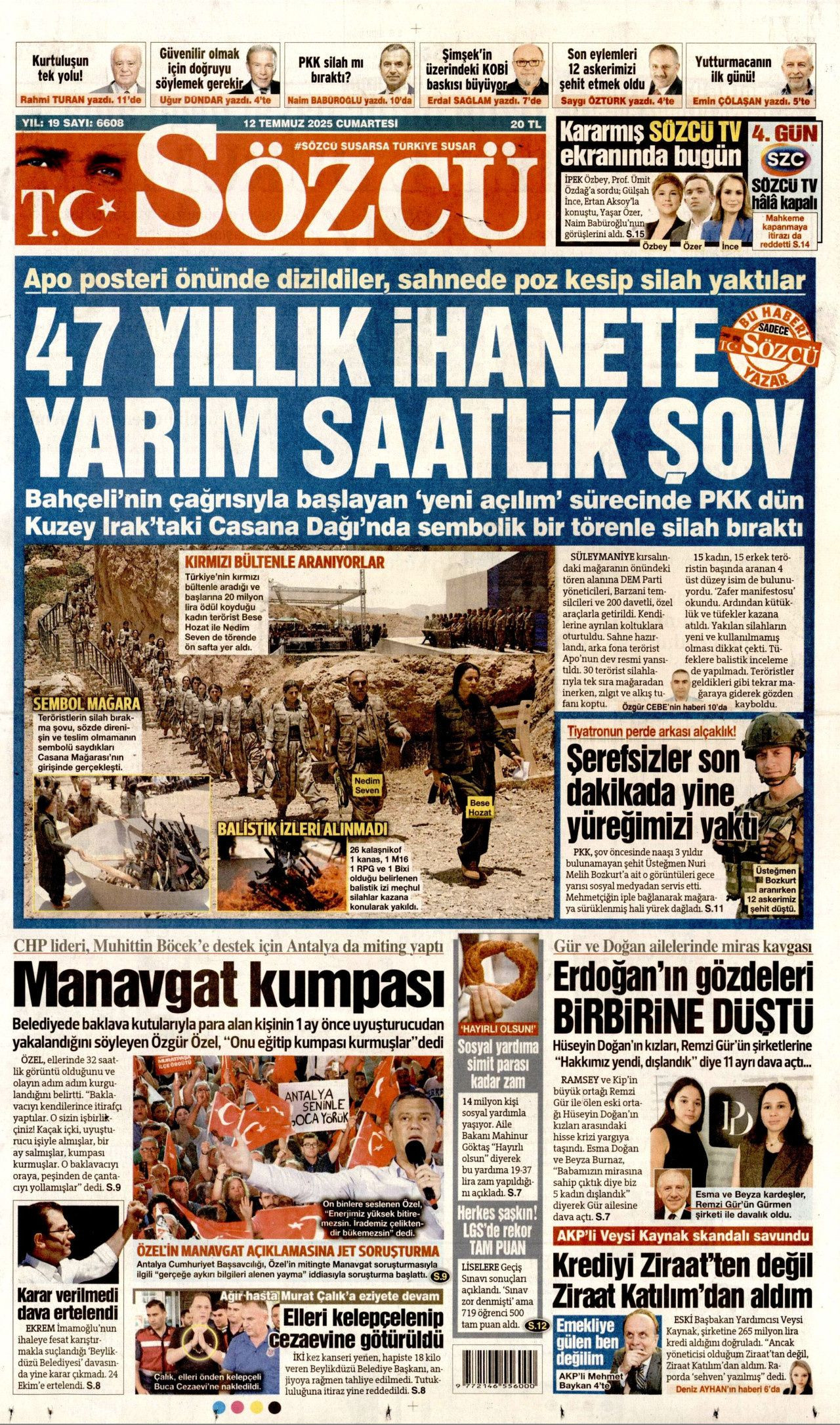 Tarihi gelişme manşetlerde: Gazeteler PKK'nın silah bırakma törenini böyle gördü! - Sayfa 3