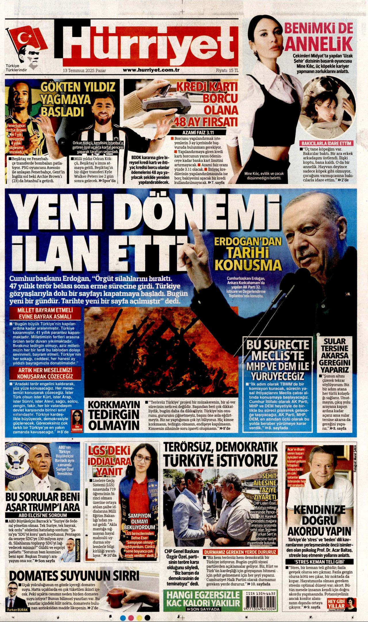 Erdoğan’ın ‘tarihi’ konuşması gazetelerde nasıl yer buldu? İşte günün manşetleri… - Sayfa 3