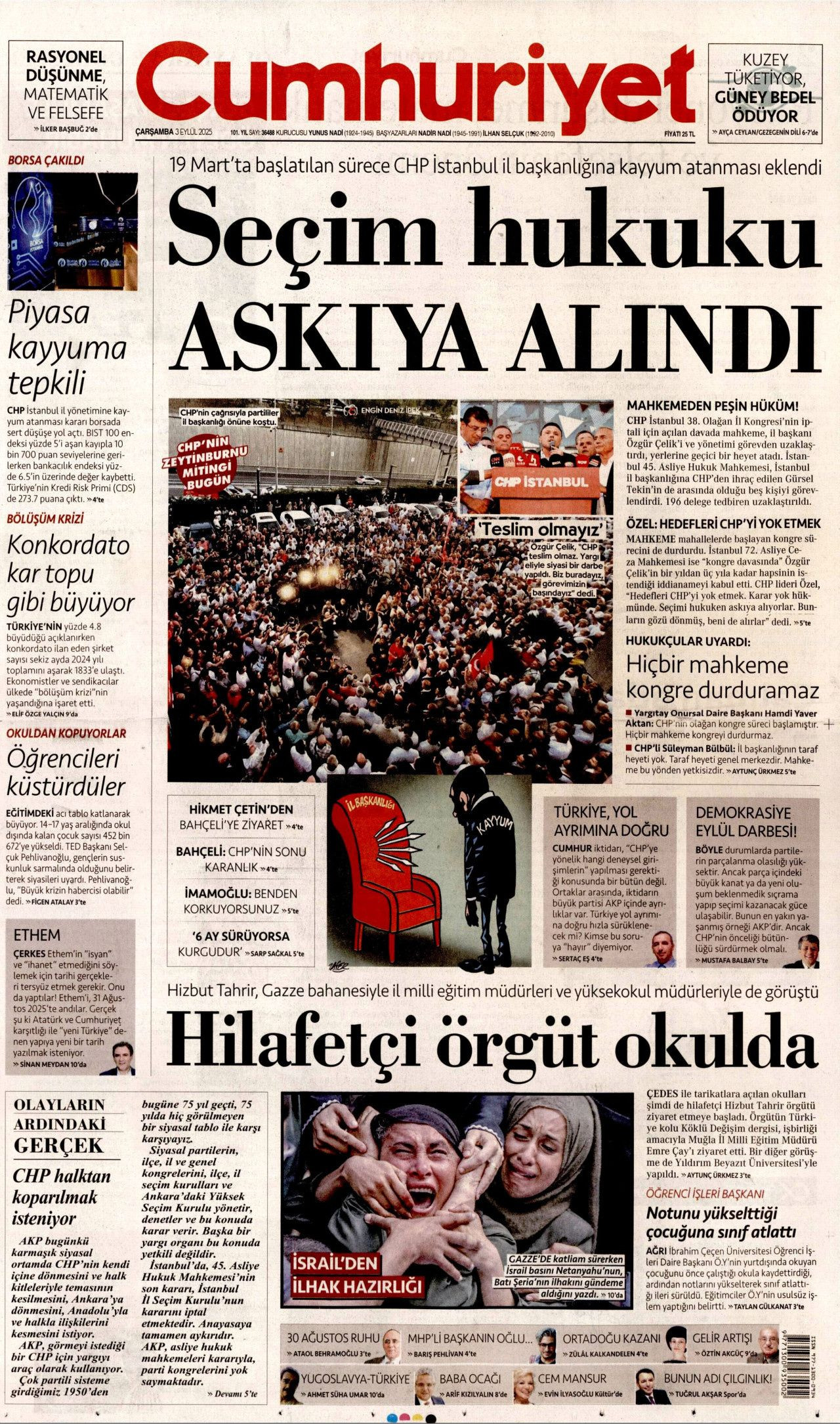 "Sırada 'butlan' var!" Gazeteler, CHP İstanbul'a kayyum atanmasını nasıl gördü? - Sayfa 1