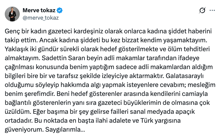 CNN Türk muhabiri Merve Tokaz ölüm tehdidi aldığını açıkladı! 'Başıma bir şey gelirse…' - Sayfa 11
