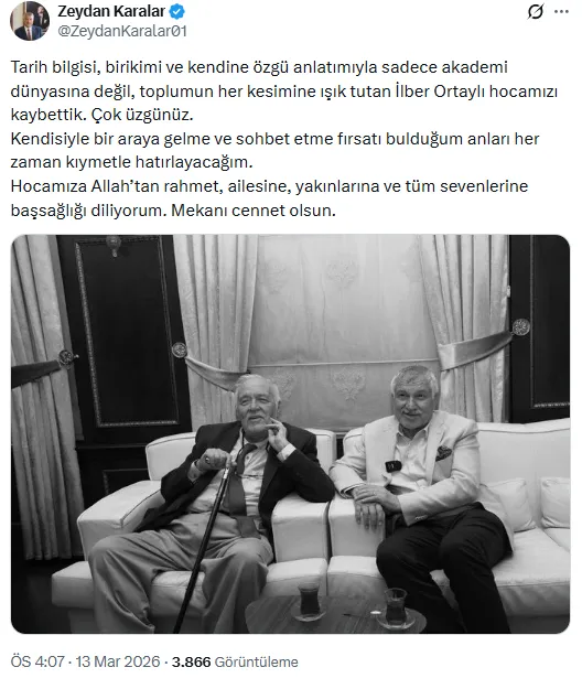 Hayatını kaybeden Prof. Dr. İlber Ortaylı için siyasilerden taziye mesajları - Sayfa 3