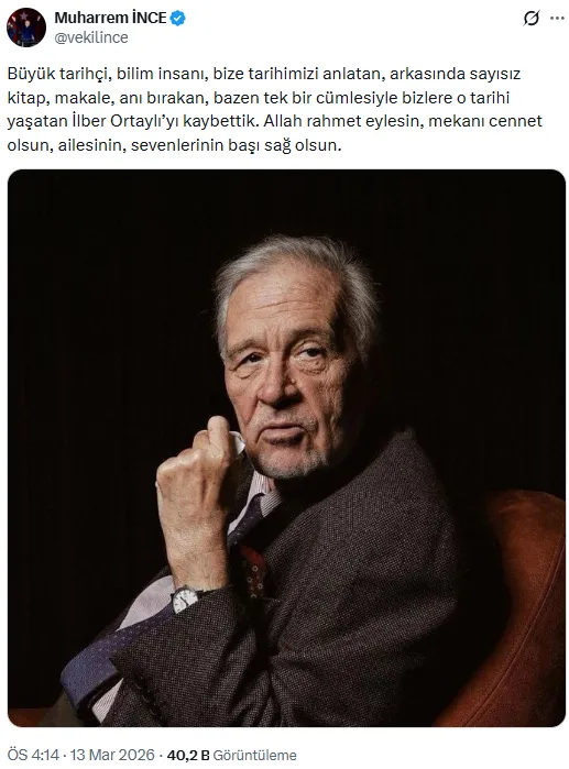 Hayatını kaybeden Prof. Dr. İlber Ortaylı için siyasilerden taziye mesajları - Sayfa 14