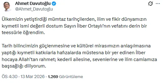 Hayatını kaybeden Prof. Dr. İlber Ortaylı için siyasilerden taziye mesajları - Sayfa 13
