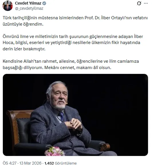 Hayatını kaybeden Prof. Dr. İlber Ortaylı için siyasilerden taziye mesajları - Sayfa 17