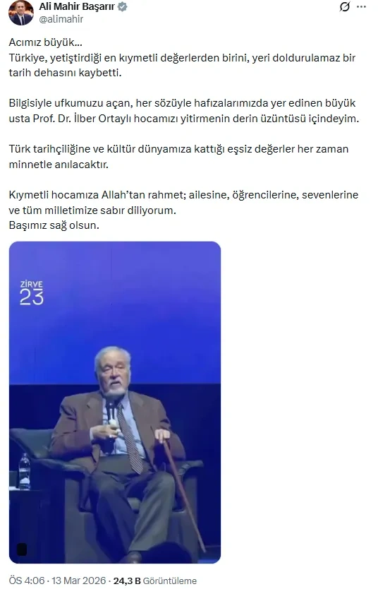 Hayatını kaybeden Prof. Dr. İlber Ortaylı için siyasilerden taziye mesajları - Sayfa 21