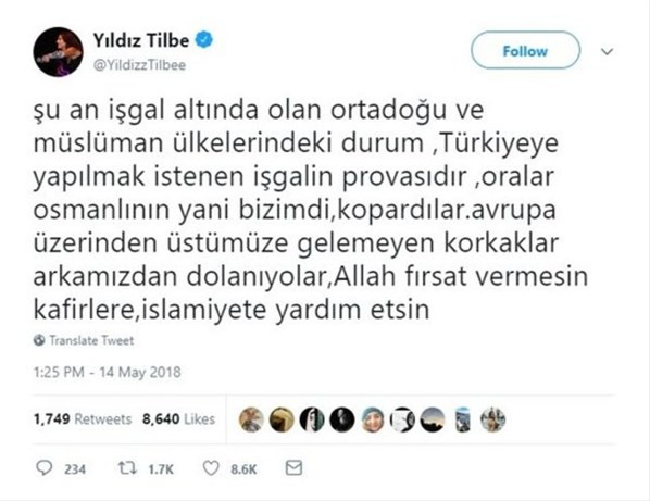 Yıldız Tilbe'den çok sert Kudüs tepkisi: Allah kafirlere fırsat vermesin! - Resim : 1