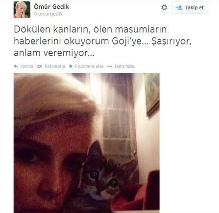 Ömür Gedik'in Gazze tweetine tepki yağdı; Allah akıl fikir versin! - Resim : 1