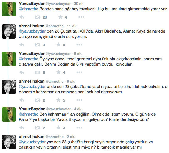 Ahmet Hakan ve Yavuz Baydar Twitter'dan kapıştı! - Resim : 1