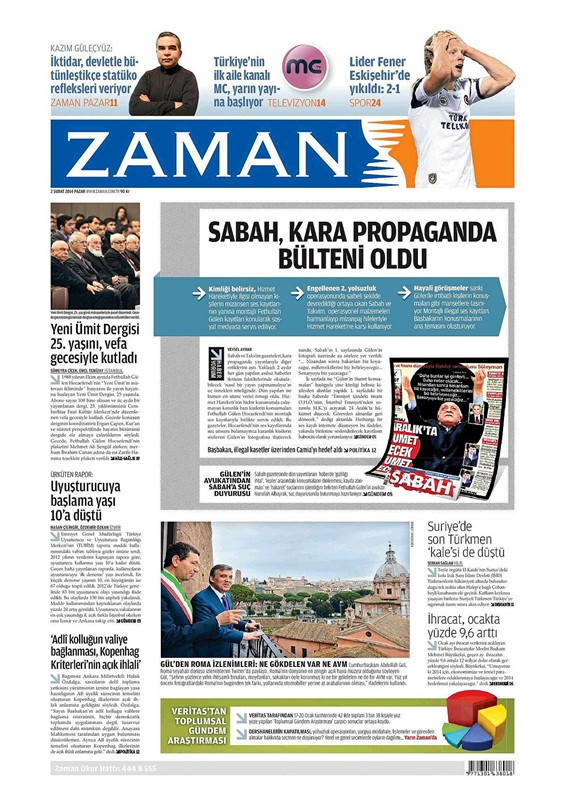 Sabah, kara propaganda bülteni oldu! Zaman yine manşetten çattı! - Resim : 1