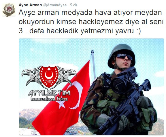 Hackerlara meydan okuyan Ayşe Arman hacklendi - Resim : 4