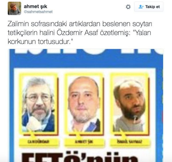 Ahmet Şık'tan Akit'in haberine sert tepki: Zalimin sofrasındaki... - Resim : 1